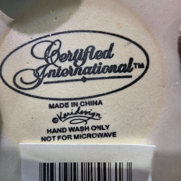 Embossed Ceramic Pitcher Certified International 9" Leaf floral cream rustic - Picture 6 of 8